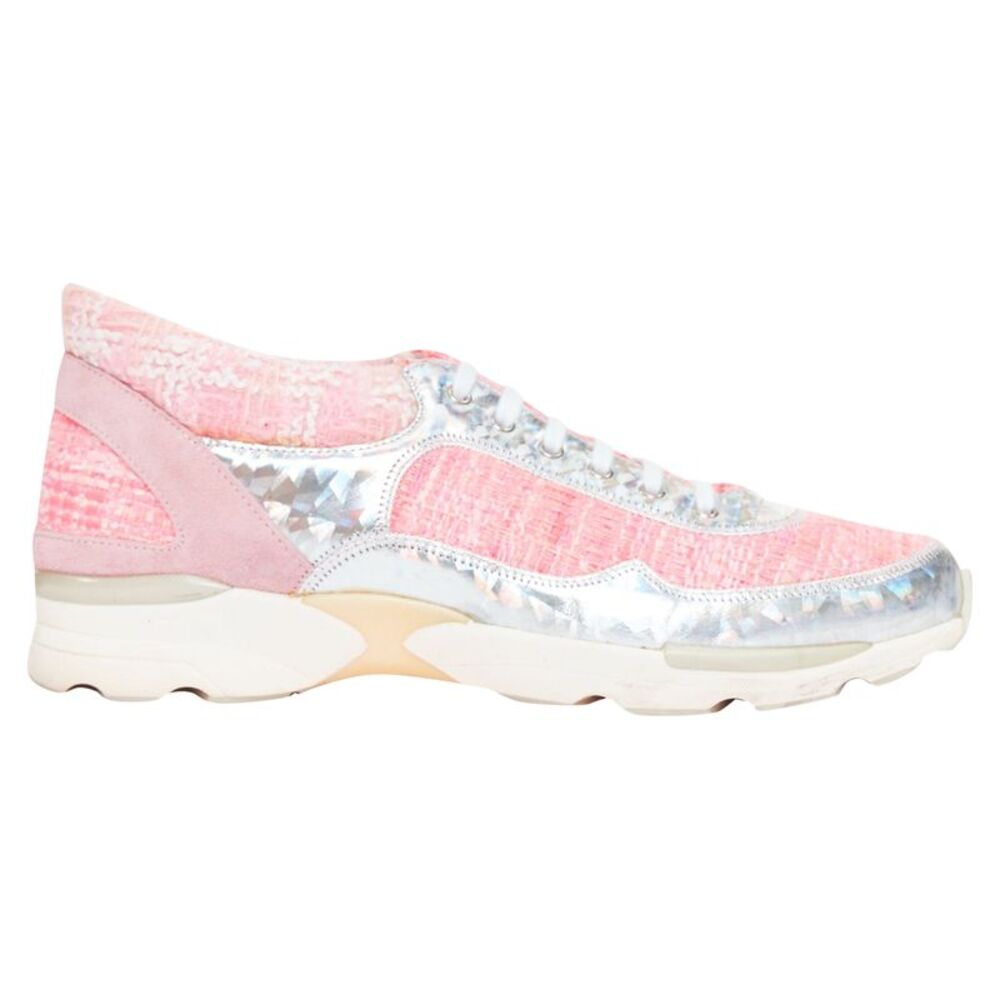 Chanel Tweed Leather Sneakers